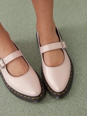 Dr. Martens Elphie Powder Pink Iridescent Leather Ballet Flat MSRP$190